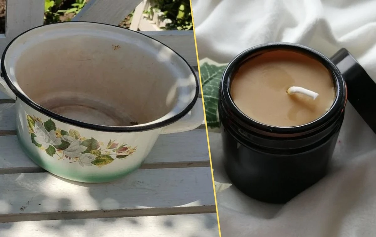 Bote viejo con una perforación: la estufa improvisada que calienta comida con velas