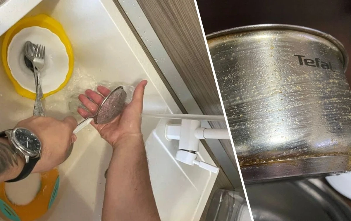 Un truco de cocina: 1 cucharadita de levadura en polvo para lavar platos en agua helada