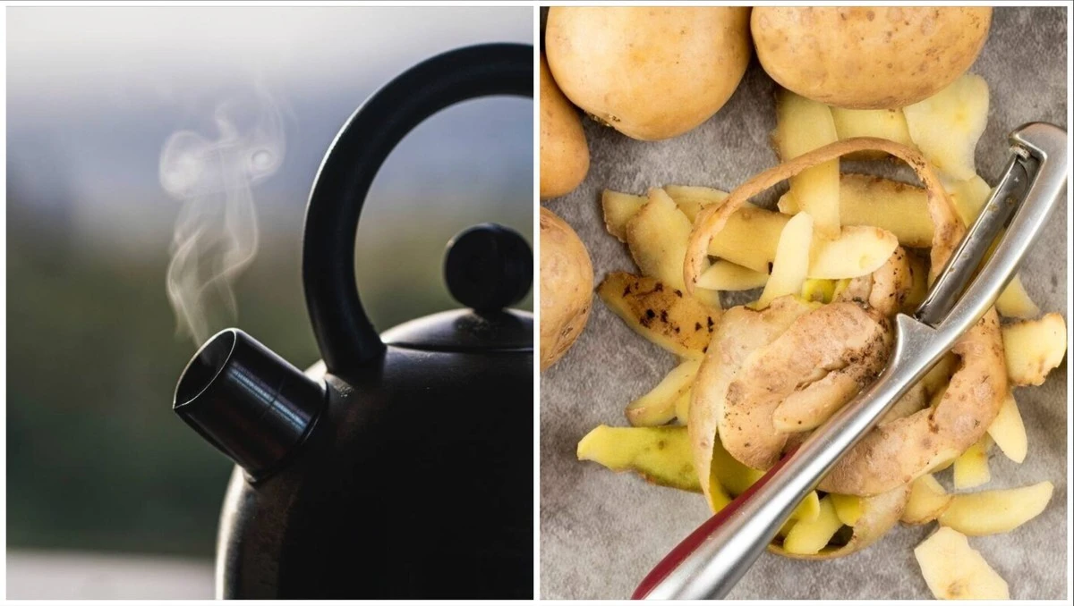 Un truco de abuela para un hervidor impecable: adiós a la cal con pieles de patata