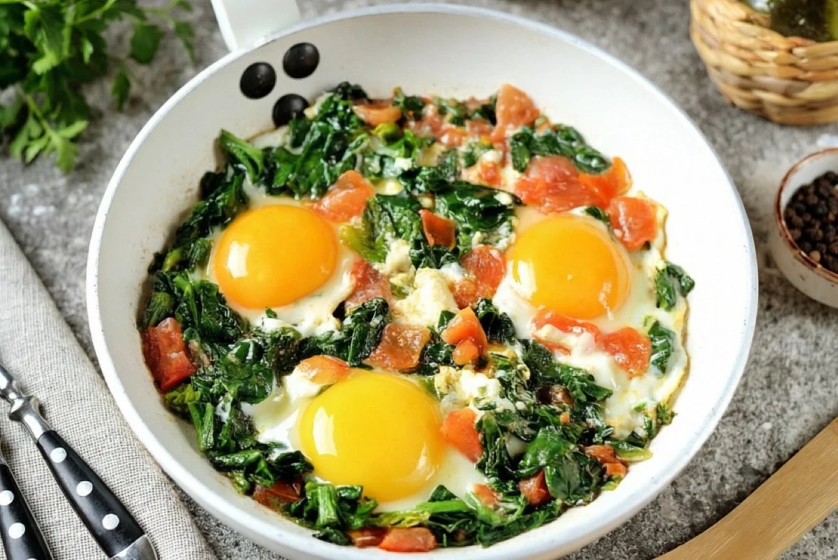 El secreto del desayuno con más calcio: la combinación perfecta de huevo y espinacas