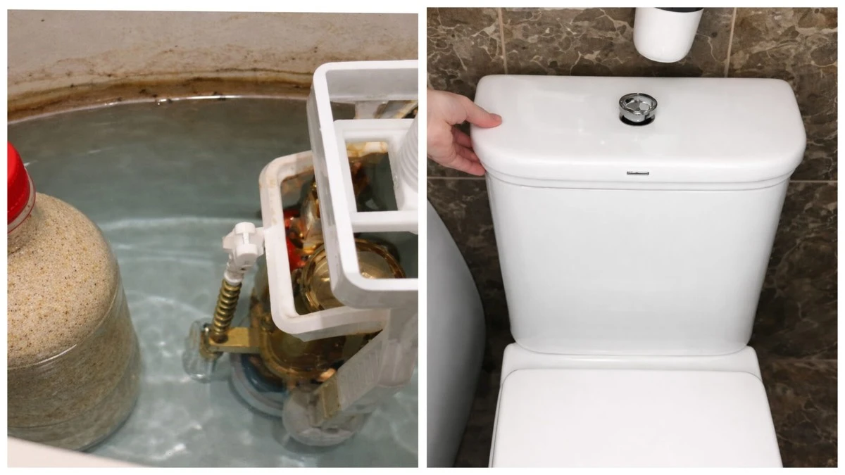 Ahorra hasta un 30% en tu factura de agua: el truco de la botella de arena en la cisterna del váter.