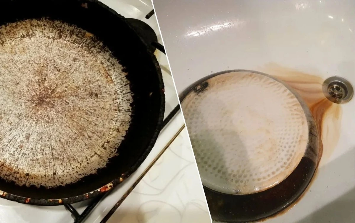 Sartén reluciente: 1 cucharada de bicarbonato elimina la grasa pegada mientras descansas